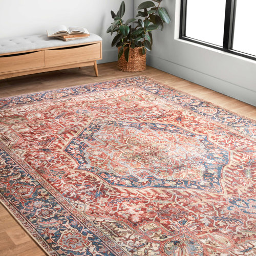 World Menagerie Annelore Performance Red Rug & Reviews Wayfair